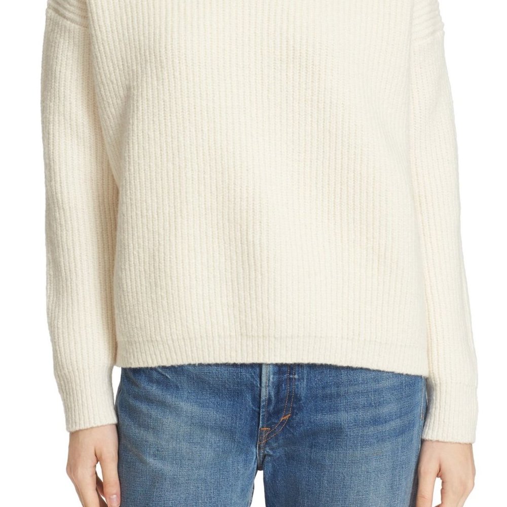 Vince rib wool blend crewneck sweater